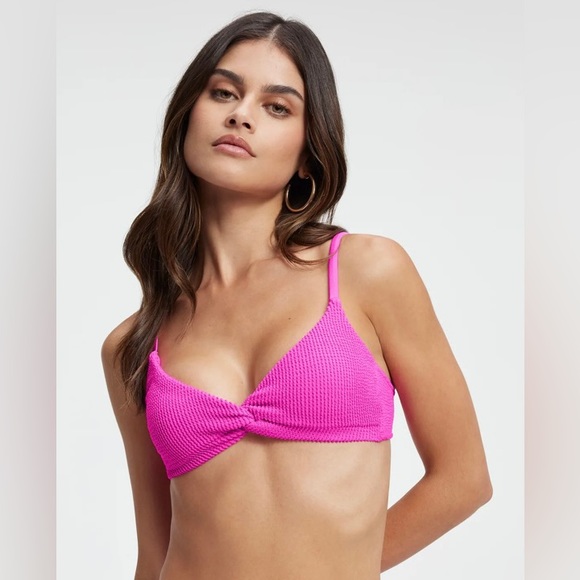 Good American Swim Nwt Great American Hawaiian Pink Bikini Set